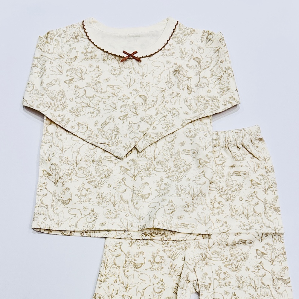 Brand New Bread Rabbit 12M-4Y Girls's Rabbit Scene Print 2- Piece PJ